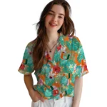 Miami Hurricanes Hawaiian Shirt Custom Hibiscus Blossoms Orange Best Selling