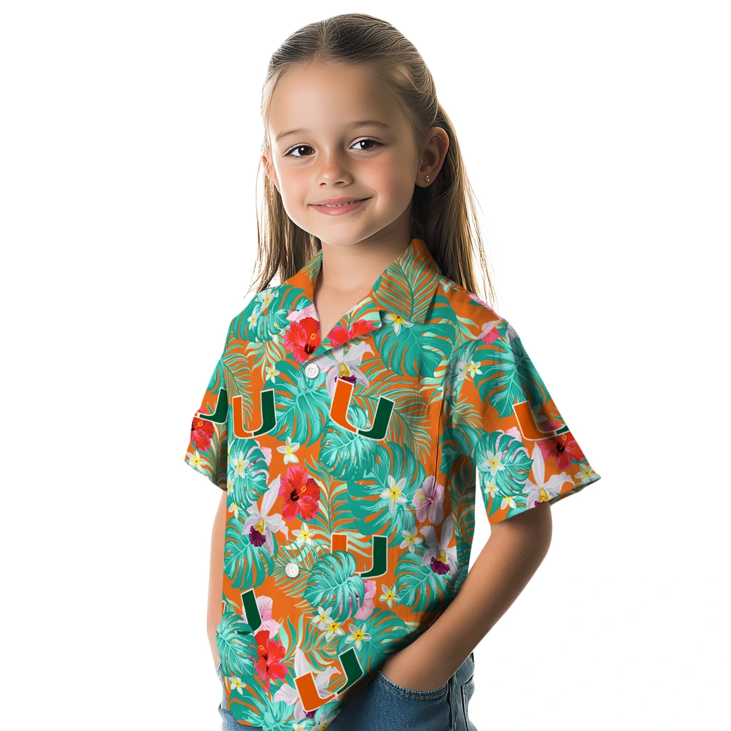 Miami Hurricanes Hawaiian Shirt Custom Hibiscus Blossoms Orange Premium Grade Miami Hurricanes Hawaiian Shirt Custom Hibiscus Blossoms Orange Premium Grade
