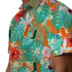 Miami Hurricanes Hawaiian Shirt Custom Hibiscus Blossoms Orange Best Selling