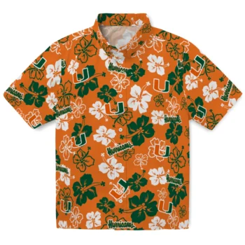 Miami Hurricanes Hawaiian Shirt - Tropical Floral Pattern
