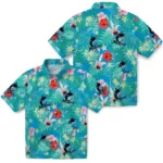 Miami Marlins Hawaiian Shirt Custom Hibiscus Blossoms Blue Best Selling