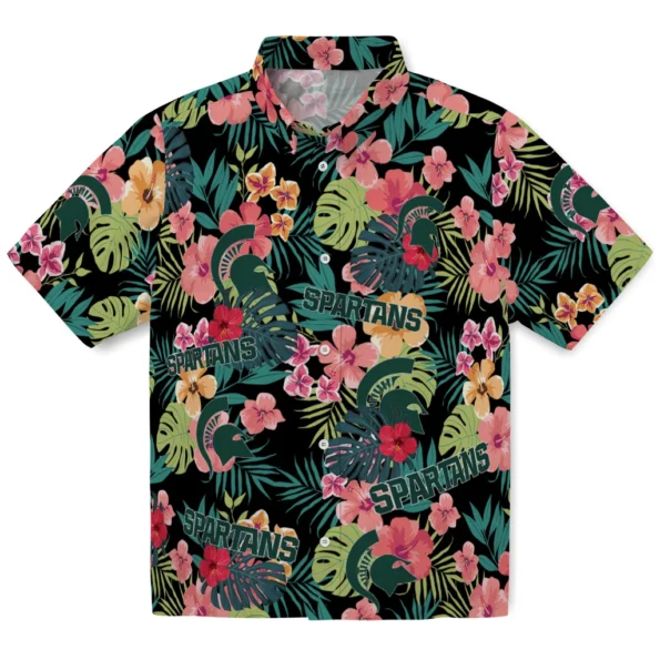 Michigan State Spartans Hawaiian Shirt Custom Hibiscus Paradise Best Selling Michigan State Spartans Hawaiian Shirt Custom Hibiscus Paradise Best Selling