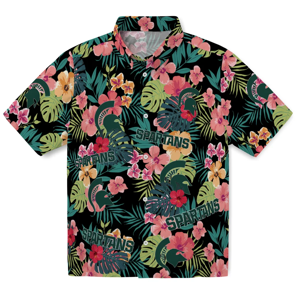 Michigan State Spartans Hawaiian Shirt Custom Hibiscus Paradise Best Selling Michigan State Spartans Hawaiian Shirt Custom Hibiscus Paradise Best Selling