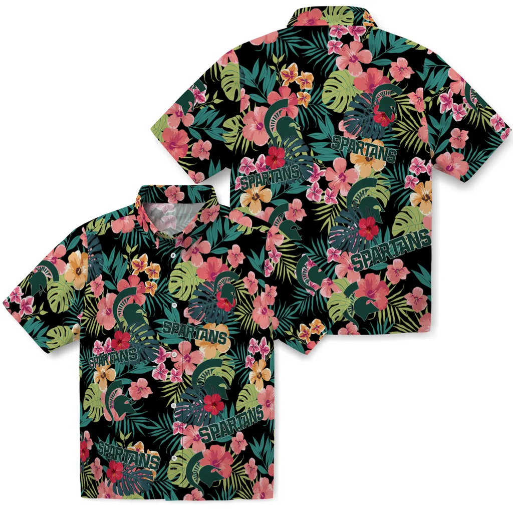 Michigan State Spartans Hawaiian Shirt Custom Hibiscus Paradise High Quality Michigan State Spartans Hawaiian Shirt Custom Hibiscus Paradise High Quality