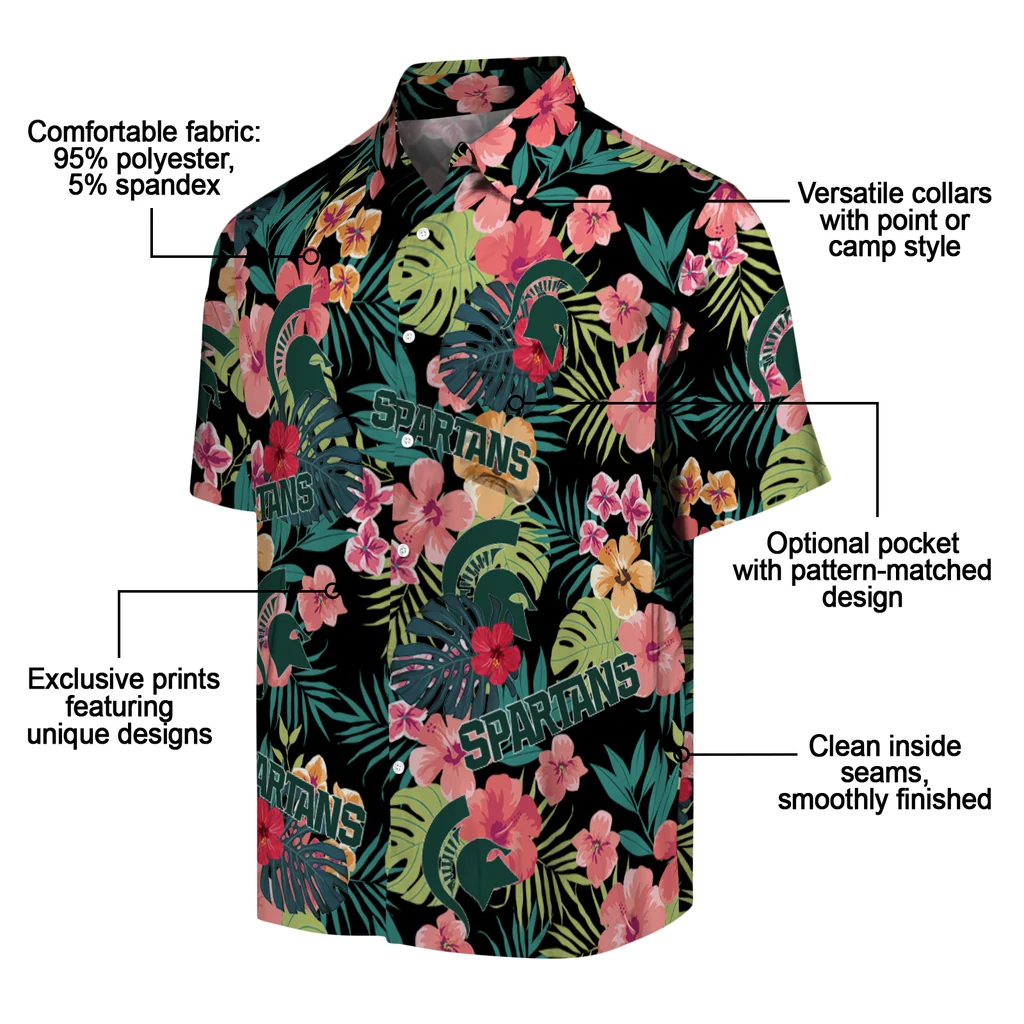 Michigan State Spartans Hawaiian Shirt Custom Hibiscus Paradise New Arrival Michigan State Spartans Hawaiian Shirt Custom Hibiscus Paradise New Arrival