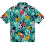 Michigan Wolverines Hawaiian Shirt - Personalized Hibiscus Blossoms Blue 1 Michigan Wolverines Hawaiian Shirt Personalized Hibiscus Blossoms Blue Best Selling