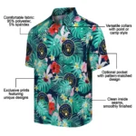 Milwaukee Brewers Hawaiian Shirt Customized Hibiscus Blossoms Navy Blue Best Selling