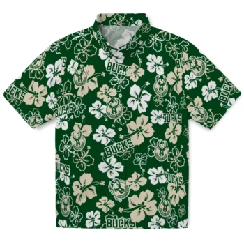 Milwaukee Bucks Hawaiian Shirt - Tropical Floral Pattern