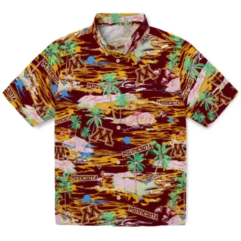 Minnesota Golden Gophers Hawaiian Shirt - Tropical Palms