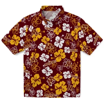 Minnesota Golden Gophers Hawaiian Shirt - Tropical Floral Pattern