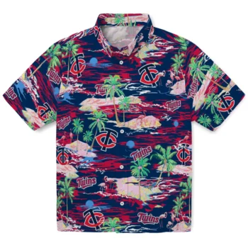 Minnesota Twins Hawaiian Shirt - Tropical Palms