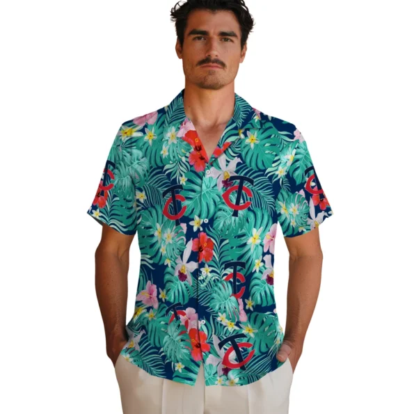 Minnesota Twins Hawaiian Shirt Personalized Hibiscus Blossoms Navy Fashion Forward Minnesota Twins Hawaiian Shirt Personalized Hibiscus Blossoms Navy Fashion Forward