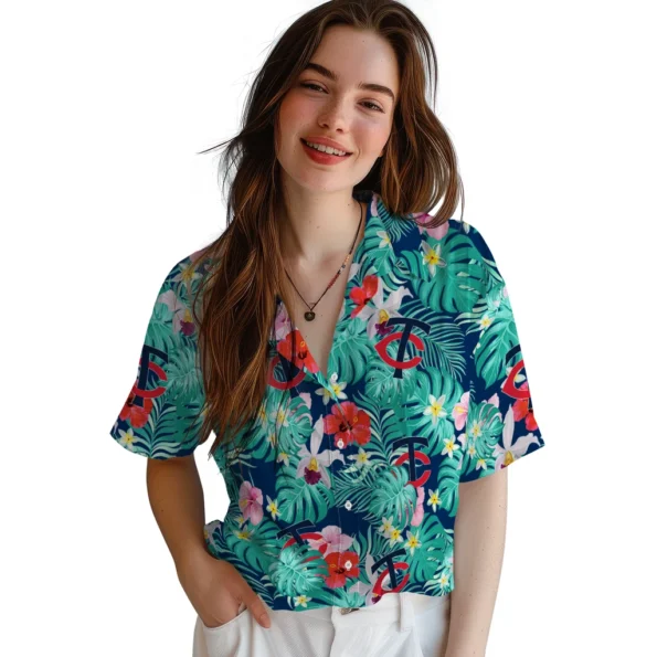 Minnesota Twins Hawaiian Shirt Personalized Hibiscus Blossoms Navy Latest Model Minnesota Twins Hawaiian Shirt Personalized Hibiscus Blossoms Navy Latest Model