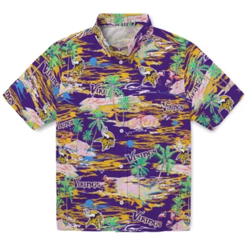 Minnesota Vikings Hawaiian Shirt - Tropical Palms