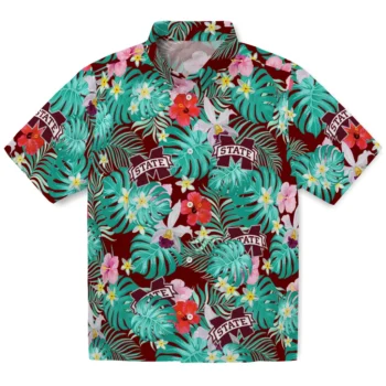 Mississippi State Bulldogs Hawaiian Shirt Custom Hibiscus Blossoms Maroon Best Selling