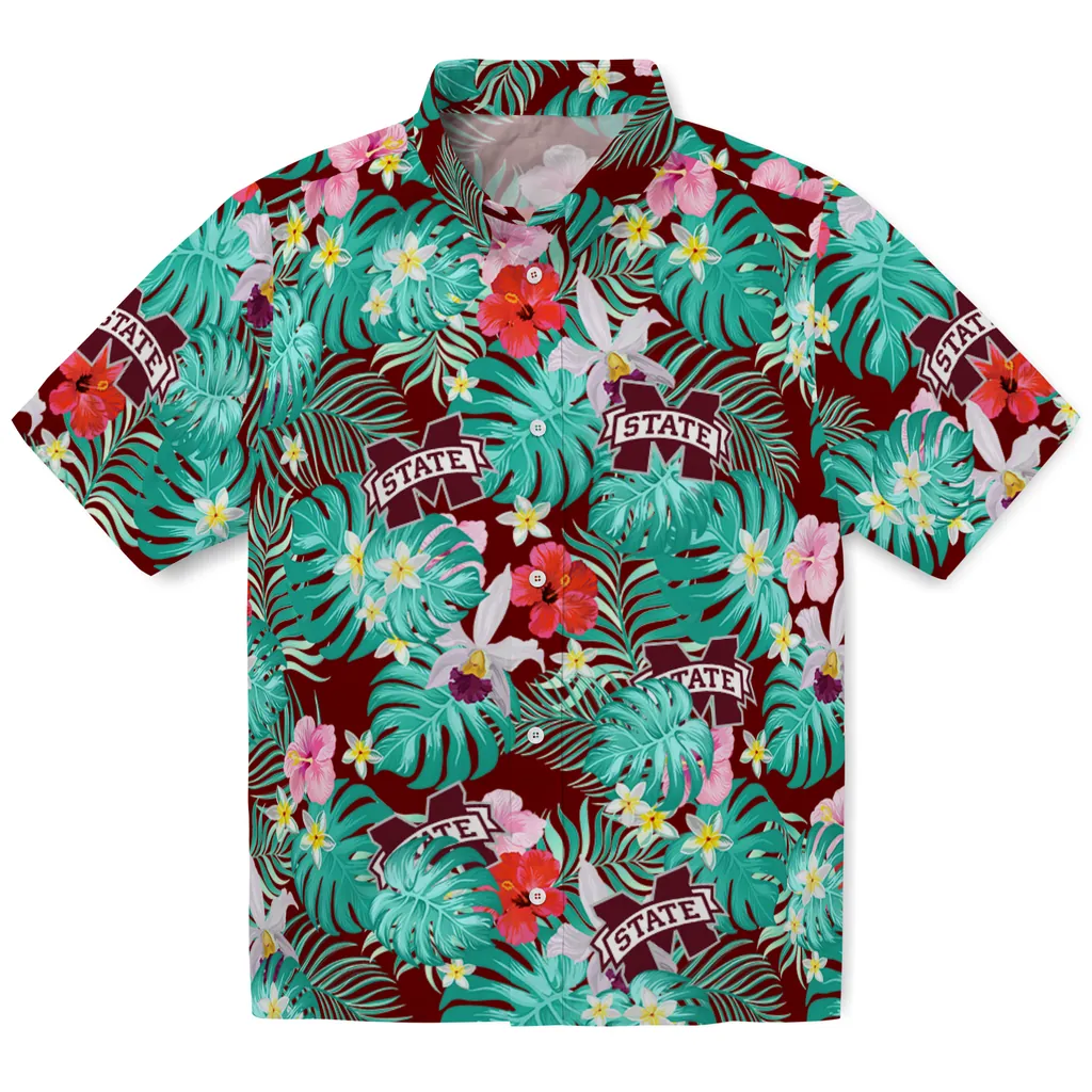 Mississippi State Bulldogs Hawaiian Shirt Custom Hibiscus Blossoms Maroon Best Selling Mississippi State Bulldogs Hawaiian Shirt Custom Hibiscus Blossoms Maroon Best Selling