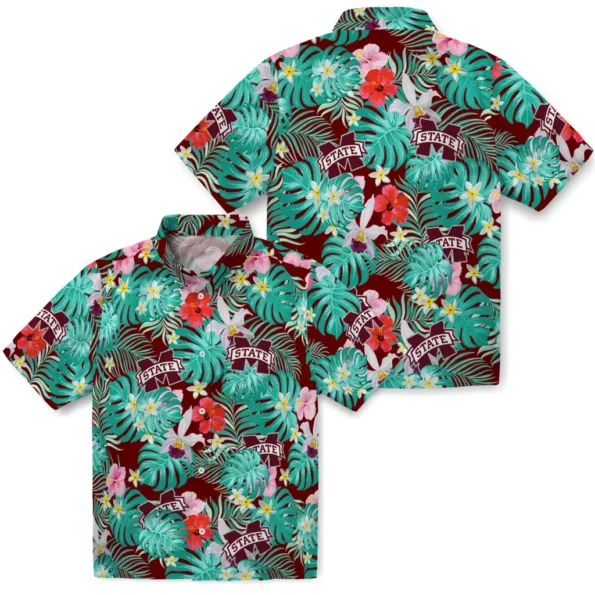 Mississippi State Bulldogs Hawaiian Shirt Custom Hibiscus Blossoms Maroon High Quality Mississippi State Bulldogs Hawaiian Shirt Custom Hibiscus Blossoms Maroon High Quality