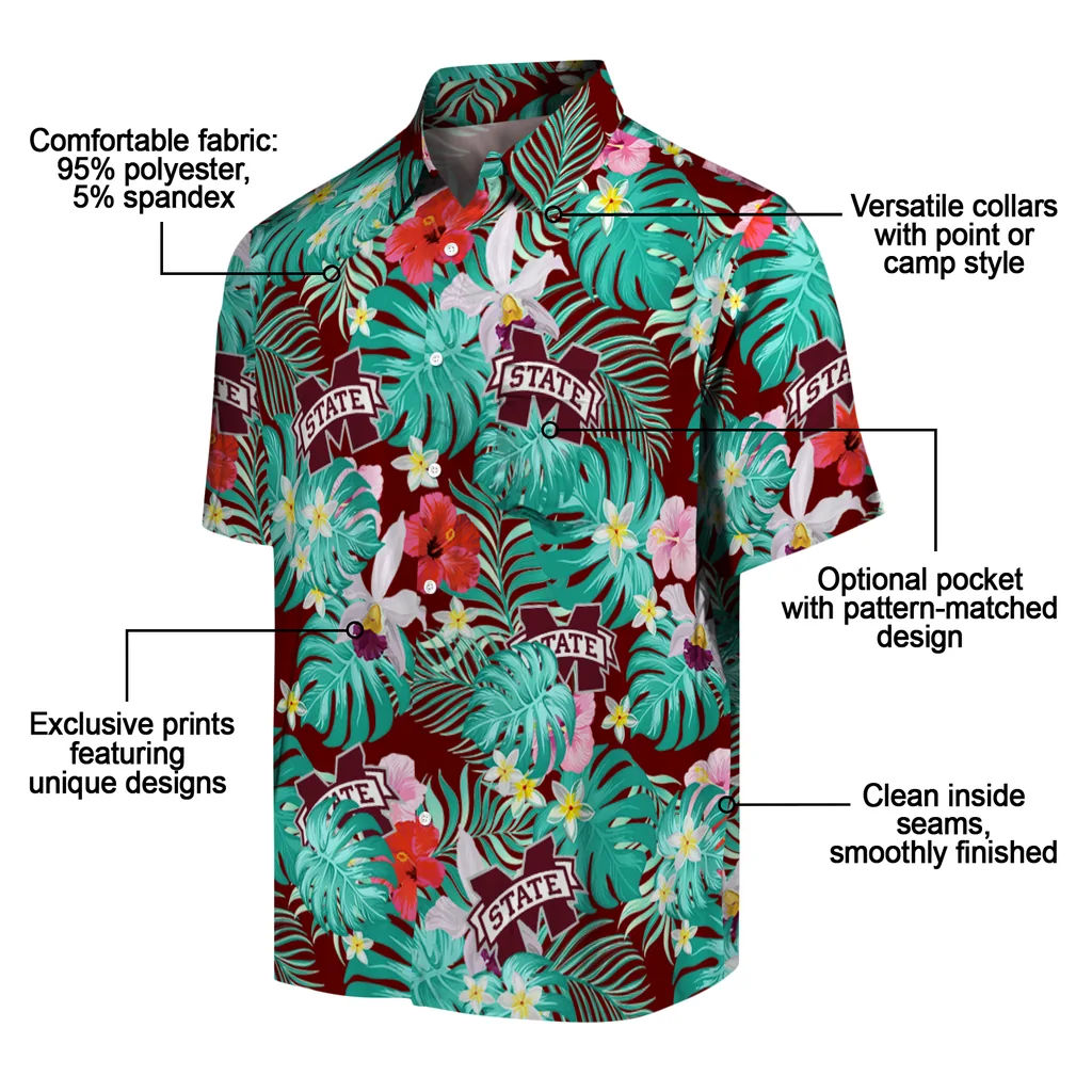 Mississippi State Bulldogs Hawaiian Shirt Custom Hibiscus Blossoms Maroon New Arrival Mississippi State Bulldogs Hawaiian Shirt Custom Hibiscus Blossoms Maroon New Arrival