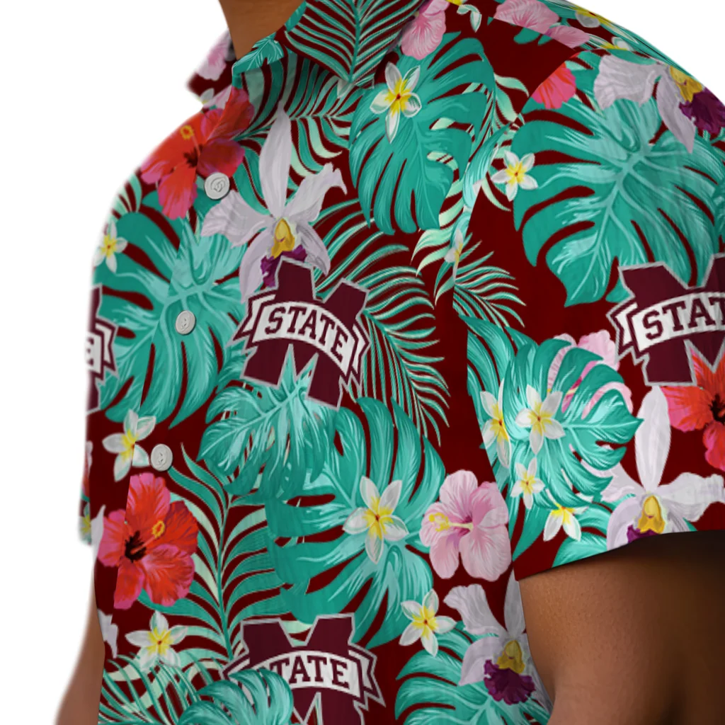 Mississippi State Bulldogs Hawaiian Shirt Custom Hibiscus Blossoms Maroon Trendy Mississippi State Bulldogs Hawaiian Shirt Custom Hibiscus Blossoms Maroon Trendy