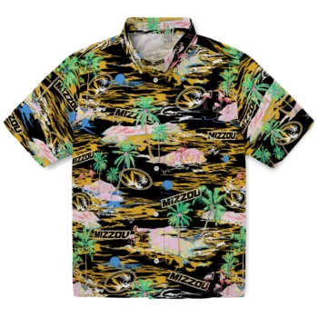 Missouri Tigers Hawaiian Shirt - Tropical Palms