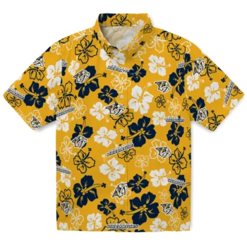 Nashville Predators Hawaiian Shirt - Tropical Floral Pattern