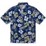 Navy Midshipmen Hawaiian Shirt - Tropical Floral Pattern 1 navy-midshipmen-hawaiian-shirt-hibiscus-flower-design-best-selling.webp