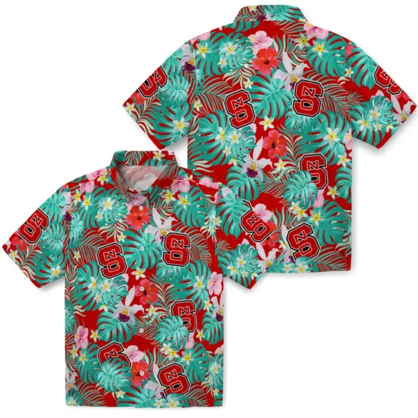 Nc State Wolfpack Hawaiian Shirt Customized Hibiscus Blossoms Red High Quality Nc State Wolfpack Hawaiian Shirt Customized Hibiscus Blossoms Red High Quality