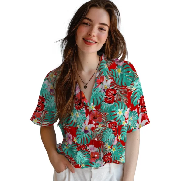 Nc State Wolfpack Hawaiian Shirt Customized Hibiscus Blossoms Red Latest Model Nc State Wolfpack Hawaiian Shirt Customized Hibiscus Blossoms Red Latest Model