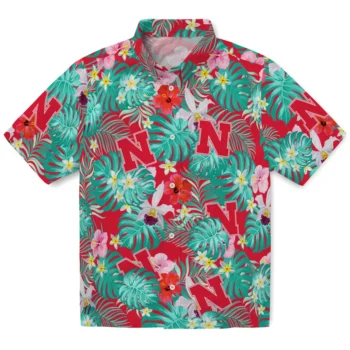 Nebraska Cornhuskers Hawaiian Shirt Personalized Hibiscus Blossoms Red Best Selling