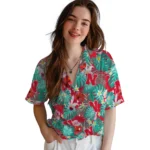Nebraska Cornhuskers Hawaiian Shirt Personalized Hibiscus Blossoms Red Best Selling