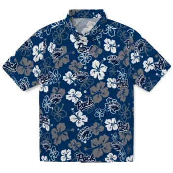 Nevada Wolf Pack Hawaiian Shirt - Tropical Floral Pattern