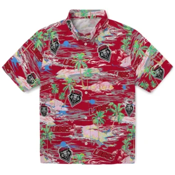 New Mexico Lobos Hawaiian Shirt - Tropical Palms