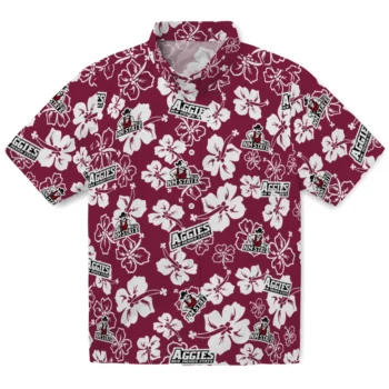 New Mexico State Aggies Hawaiian Shirt - Tropical Floral Pattern