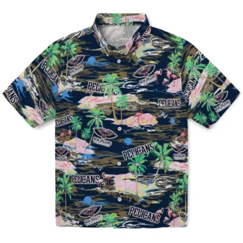 New Orleans Pelicans Hawaiian Shirt - Tropical Palms