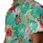 New Orleans Saints Hawaiian Shirt Custom Hibiscus Blossoms Gold Best Selling