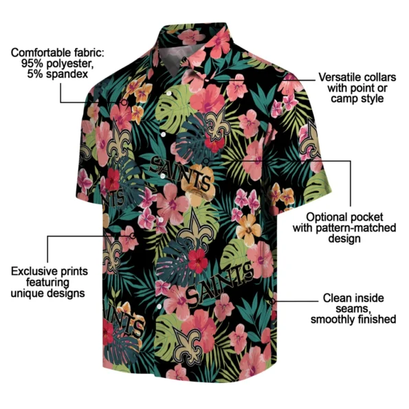 New Orleans Saints Hawaiian Shirt Personalized Hibiscus Paradise New Arrival