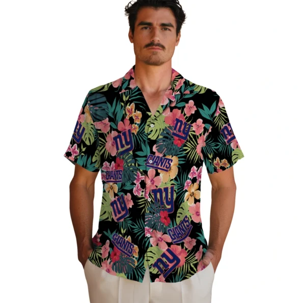 New York Giants Hawaiian Shirt Custom Hibiscus Paradise Fashion Forward New York Giants Hawaiian Shirt Custom Hibiscus Paradise Fashion Forward