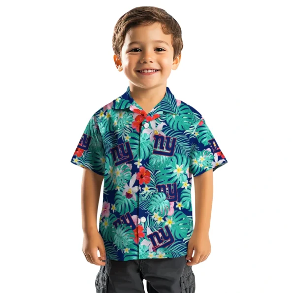 New York Giants Hawaiian Shirt Customized Hibiscus Blossoms Blue Top Rated New York Giants Hawaiian Shirt Customized Hibiscus Blossoms Blue Top Rated