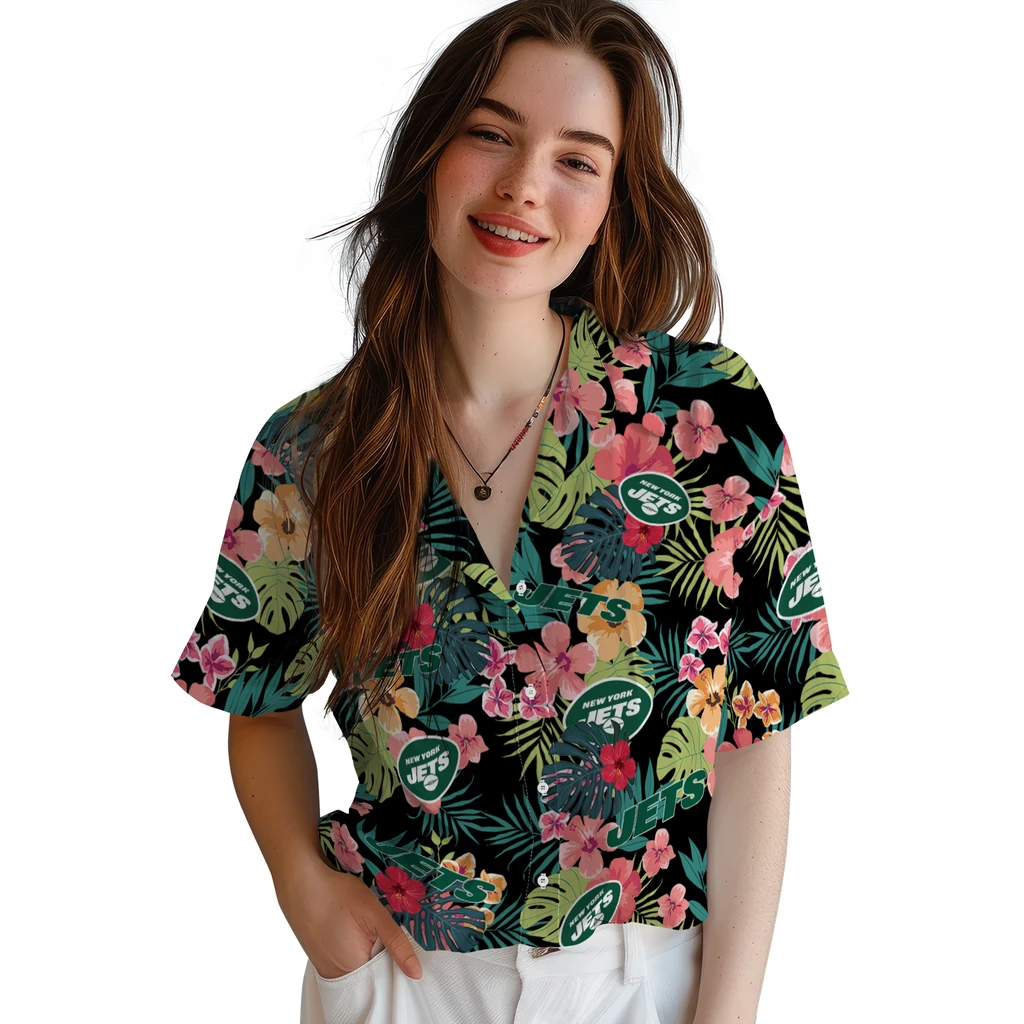 New York Jets Hawaiian Shirt Customized Hibiscus Paradise Latest Model New York Jets Hawaiian Shirt Customized Hibiscus Paradise Latest Model