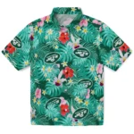 New York Jets Hawaiian Shirt - Personalized Hibiscus Blossoms Green 1 New York Jets Hawaiian Shirt Personalized Hibiscus Blossoms Green Best Selling