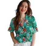 New York Jets Hawaiian Shirt Personalized Hibiscus Blossoms Green Best Selling