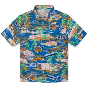 New York Knicks Hawaiian Shirt - Tropical Palms