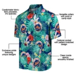 New York Mets Hawaiian Shirt Custom Hibiscus Blossoms Blue Best Selling