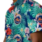 New York Mets Hawaiian Shirt Custom Hibiscus Blossoms Blue Best Selling