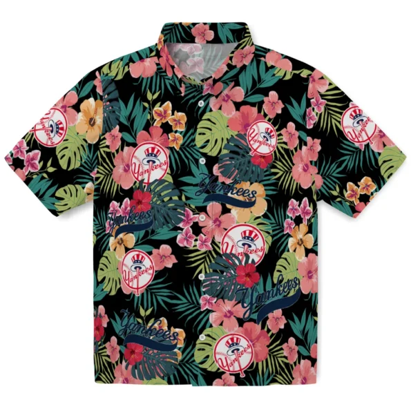 New York Yankees Hawaiian Shirt Custom Hibiscus Paradise Best Selling New York Yankees Hawaiian Shirt Custom Hibiscus Paradise Best Selling
