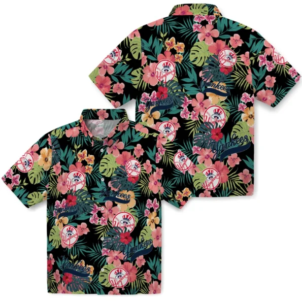 New York Yankees Hawaiian Shirt Custom Hibiscus Paradise High Quality New York Yankees Hawaiian Shirt Custom Hibiscus Paradise High Quality