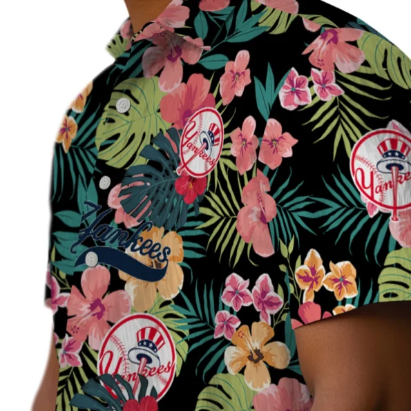 New York Yankees Hawaiian Shirt Custom Hibiscus Paradise Trendy New York Yankees Hawaiian Shirt Custom Hibiscus Paradise Trendy