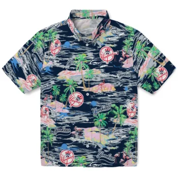 New York Yankees Hawaiian Shirt - Tropical Palms
