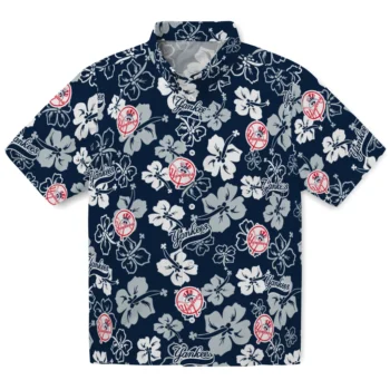 New York Yankees Hawaiian Shirt - Tropical Floral Pattern