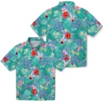 North Carolina Tar Heels Hawaiian Shirt Custom Hibiscus Blossoms Light Blue Best Selling